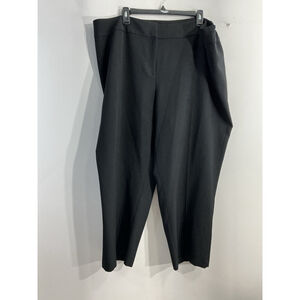 Womans Le Suit Woman Dress Pants 22 W Black Zip Clasp Front Close Elastic